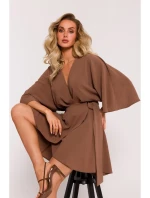 M785 Rozšířené mini šaty - čokoládové