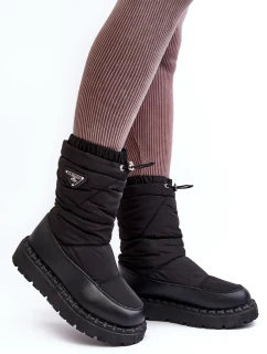Dámské sněhule se silnou podrážkou, černá Lureta