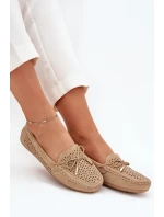 Dámské perforované mokasíny s ozdobou Kaydance – camel
