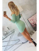 Pruhované vypasované šaty tmavě mátové Pruhované vypasované šaty tmavě mátové