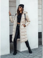Dámská prošívaná zimní bunda s kapucí MENSI béžová FashionStreet TY4585