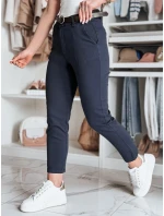 Dámské kalhoty slim fit s páskem TAIRONIK navy blue FashionStreet UY2542
