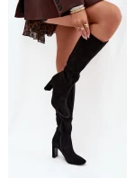 Dámské kotníkové boty Zamira na sloupkovém podpatku – černé