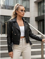 Dámská bunda z ekokůže na zip ramones černá FashionStreet TY5648 Dámská bunda z ekokůže na zip ramones černá FashionStreet TY5648