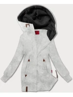 Světle šedá hladká dámská mikina s kapucí LHD (AMG169)