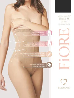 Fiore High Waist Bikini 20 den M5218 barva:černá