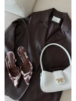 Lodičky S Otevřenou Patou A Pásky Latky Bílá-Hnědá Ravira Lodičky S Otevřenou Patou A Pásky Latky Bílá-Hnědá Ravira