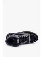 Semišové pánské tenisky Big Star OO174303 Hi-Poly System černo-šedé