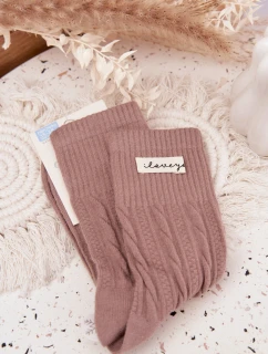 Teplé dámské ponožky s vlnou – hnědé