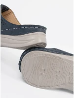 Jedinečné  nazouváky dámské modré na plochém podpatku