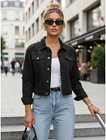 Dámská džínová bunda s efektem odřeného vzhledu LANDIA, černá, FashionStreet TY2643