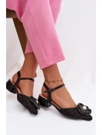 Dámské sandály na klínku s ozdobným detailem Černé Vionessa
