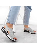 Pohodlné nazouvací sandály Rieker W RKR686 metallic