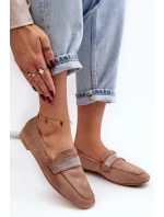 Dámské Mokasíny S Cyrkoniemi Světle Hnědé Ralrika Dámské Mokasíny S Cyrkoniemi Světle Hnědé Ralrika