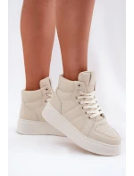 Vysoké dámské sneakers na platformě béžové Tillive