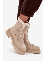 Dámské sněhule s kožíškem Béžové Irmara