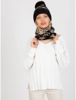 Tunelová šála AT KM CM 331 černá a béžová