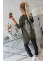 Halenka s křídlovým potiskem khaki Halenka s křídlovým potiskem khaki