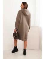 Dámská bavlněná šaty s kapucí zateplená fango
