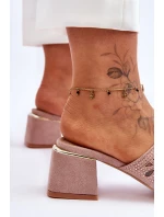 S.Barski Síťované pantofle na podpatku KV-612-1 Nude S.Barski Síťované pantofle na podpatku KV-612-1 Nude