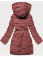 Dámská prošívaná zimní bunda v cihlové barvě (2m-963)