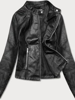 Klasická černá bunda ramoneska se stojáčkem (11Z8033)