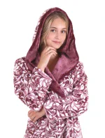 Dámský župan Flora s kapucí krátký 4856 4803 mauve wine - Vestis