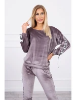 Velurová souprava Love grey