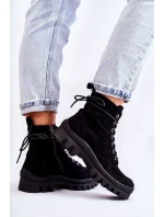 Suede Trappers S prošíváním Černé Layden Suede Trappers S prošíváním Černé Layden