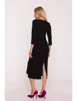 S425 Šaty s volánkem - černé