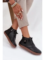 Dámské kožené barefoot polobotky s ozdobným detailem Zazoo – černé