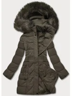 Dámská zimní bunda v army barvě s odepínací kapucí (16m9060-136) Dámská zimní bunda v army barvě s odepínací kapucí (16m9060-136)