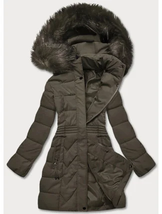 Dámská zimní bunda v army barvě s odepínací kapucí (16m9060-136) Dámská zimní bunda v army barvě s odepínací kapucí (16m9060-136)