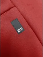 Červená volná dlouhá dámská mikina se stahovacími lemy (AMG-332A)