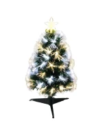 DEKORATIVNÍ VÁNOČNÍ STROMEK Z OPTICKÝCH VLÁKEN TEPLÝ STUDENÝ BÍLÝ 60CM