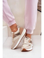 Dámské Sportovní Boty Na Platformě Zvířecí Vzor Béžové Davinara