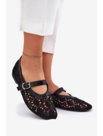 Děrované baleríny s páskem černé Orphali