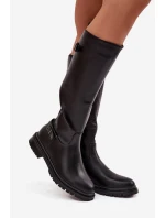 Izolované dámské kozačky na nízkém podpatku s přezkami Černé Sorelle Izolované dámské kozačky na nízkém podpatku s přezkami Černé Sorelle