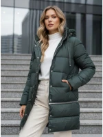 FashionStreet dámská zimní dlouhá zelená bunda TY5138
