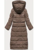 Dlouhá dámská péřová bunda v barvě coffee (AG3-3038) Dlouhá dámská péřová bunda v barvě coffee (AG3-3038)
