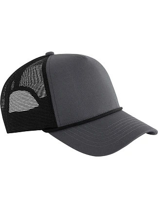 Beechfield B 633 5 panelová Trucker kšiltovka "Rope" 53.0633 graphite grey/black
