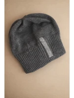 Dámská zimní čepice vlněná s krystaly K453 grafitová