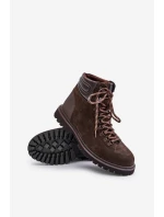 Semišové Zateplené Boty Trapery Pánské Big Star OO174644 Hnědé Semišové Zateplené Boty Trapery Pánské Big Star OO174644 Hnědé