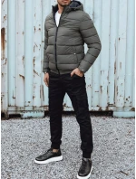 Pánská prošívaná zimní bunda s kapucí zelená FashionStreet TX4846