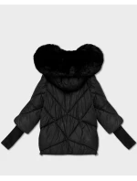 Černá lehká volná dámská bunda s kapucí Minority (M6-6031-1)