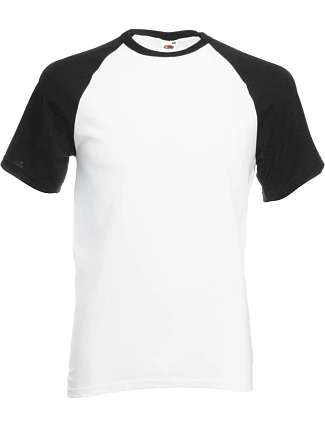 Fruit of the Loom Baseball T Raglánové tričko 16.1026 white/black Fruit of the Loom Baseball T Raglánové tričko 16.1026 white/black