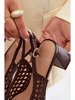 Dámské sandály na podpatku čokoládové Kedira