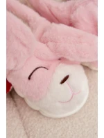 Dámské huňaté pantofle s motivem králíčka – růžové Faylen