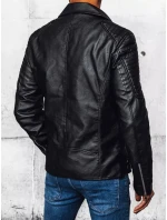 Pánská kožená bunda černá FashionStreet TX4384 Pánská kožená bunda černá FashionStreet TX4384