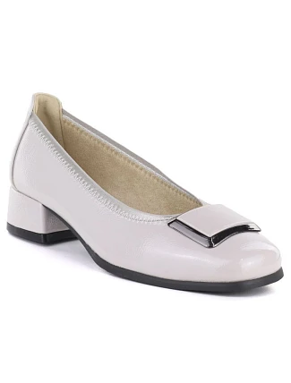 Kožené lodičky na nízkém podpatku šedé Vinceza 18129